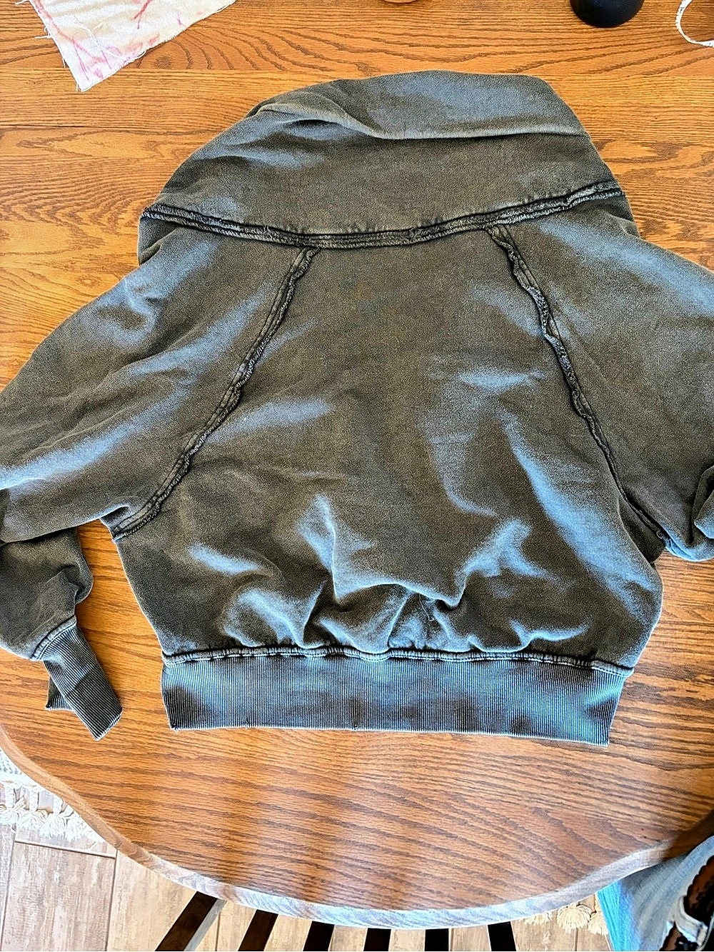 Free People Kiki Pullover Gray Cropped Bomber Jacket Medium - Picture 2 of 5